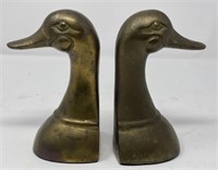 Solid Brass  Duck Head Bookends