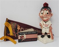 1940's Cleveland Indians Chief Wahoo Ceramic Bank