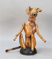Signed Kennedy Folk Art Articulated Dog Sculpture