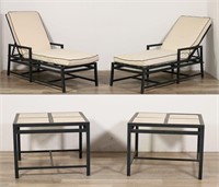Pottery Barn Style Outdoor Metal Chaises & Tables