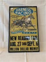 Framed Reading Fair Harness Racing Poster