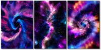 16"x24” 3Pcs Outer Space Wall Art