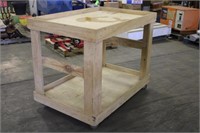 Wood Shop Cart on Casters Approx 34" x 50" x 40"