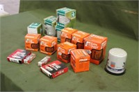 Assorted Unused Oil Filters, Spark Plugs & Gas Can