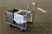Cart W/ Casters W/ Metal Boxes Approx 33"x18"