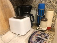 D - COFFEE MAKER, BAGEL TOASTER, THERMOS, MORE
