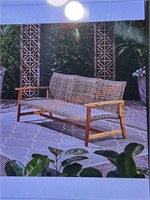 Noble House Wood Outdoor Couch Faux Wicker