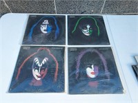 Four vintage LP records KISS