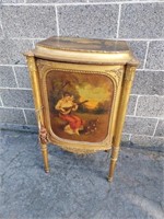 Antique Victorian hand-painted record cabinet.
