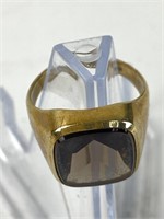 10K Gold Ring Smokey Quartz Stone