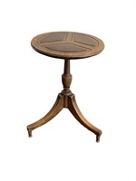 Leather Top Tripod Side Table