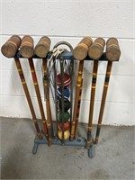 Vintage Croquet Set w/ Caddy