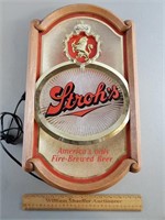 Strohs Lighted Beer Sign 11 x 18" Works