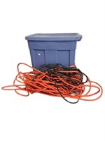 18 Gal Storage Tub w Jumper Cables & Extension