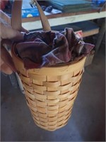 Hanging woven Basket w/Shop Rags, New Drill Bit