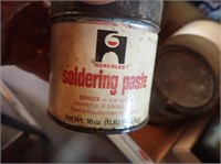 Jar of Soldering Paste, LubriPlate, Labeling Tape