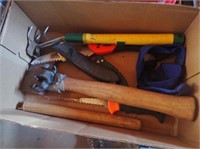 Tools, Hatchet, Delimber Saw, (2) Garden Tools
