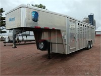 2023 Merritt 8' x 24' aluminum cattle trailer