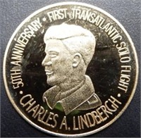Charles Lindbergh 10K Solid Gold Coin / Token
