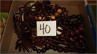 Modern Costa Rica Exotic Wood Necklace Lot