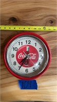 Working 9.5” Coca Cola clock - metal/glass