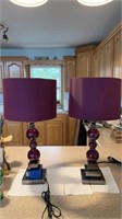 2) matching 20” table lamps