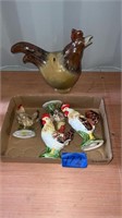 Ceramic 12” hen, roosters