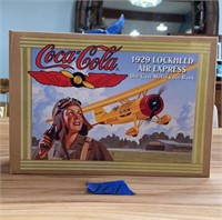 CocaCola die-cast metal coin bank-airplane