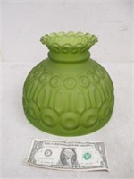 Vintage Green Glass Oil Lamp Shade