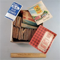Vintage Blue Stamps, Plaid Stamps & Saver Books