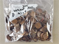 350ct Wheat Pennies All "D" Mint