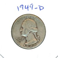 1949-D Washington Silver Quarter