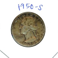 1950-S Washington Silver Quarter