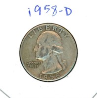 1958-D Washington Silver Quarter