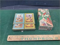 Vintage playing cards and poker chips