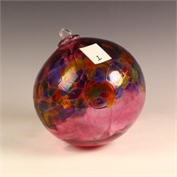 Large art glass witch ball ornament