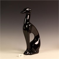 Vintage ceramic black dog sculpture