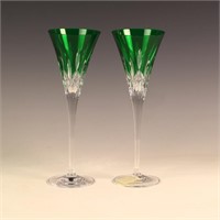 Waterford crystal Pops Emerald Toasting Flutes