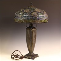 Art Deco style stained art glass lamp