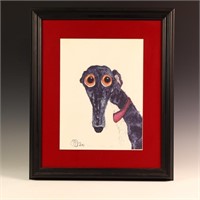 2011 Original Greyhound Art signed Dawn Barker num