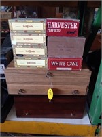 Cigar Box’s, Silver Ware Wood Boxes All Empty