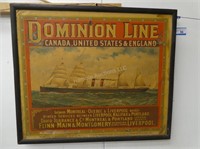 Framed antique poster "Dominion Line Shipping Com