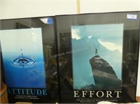 2 framed posters - "Attitude" and "Effort"