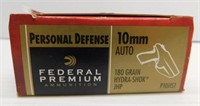 (20) Rounds of Federal 10mm auto 180GR hydrashok