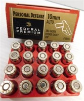 (20) Rounds of Federal 10mm auto 180GR Hydrashok