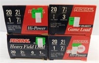 (100) Rounds of Federal 20 gauge assorted game