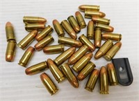 (35) Rounds of assorted 380 auto and 9mm ammo.