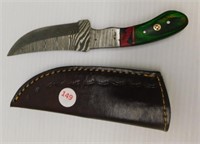 Hand made Damascus steel knife with wood handle