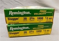 (10) Rounds of Remington 20 gauge 2 3/4" slugs.