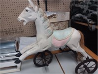 Hand Carved & Painted Child's  Horse Tricycle